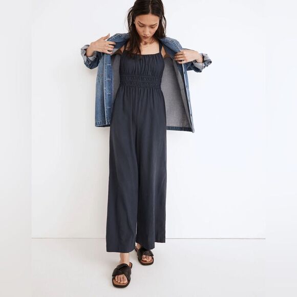 Madewell Linen Blend Sophie Tank Wide Leg Jumpsuit - Picture 3 of 11